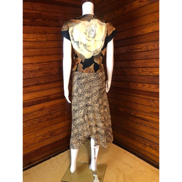 Leopard Skirt, Silk Skirt, Silk Chiffon Skirt, Animal Print Skirt, Silk Dress, A - Picture 8 of 10